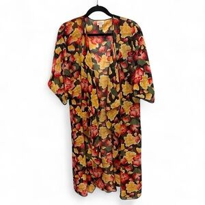 LuLaRoe Floral Semi Sheer Shirley Kimono Size medium